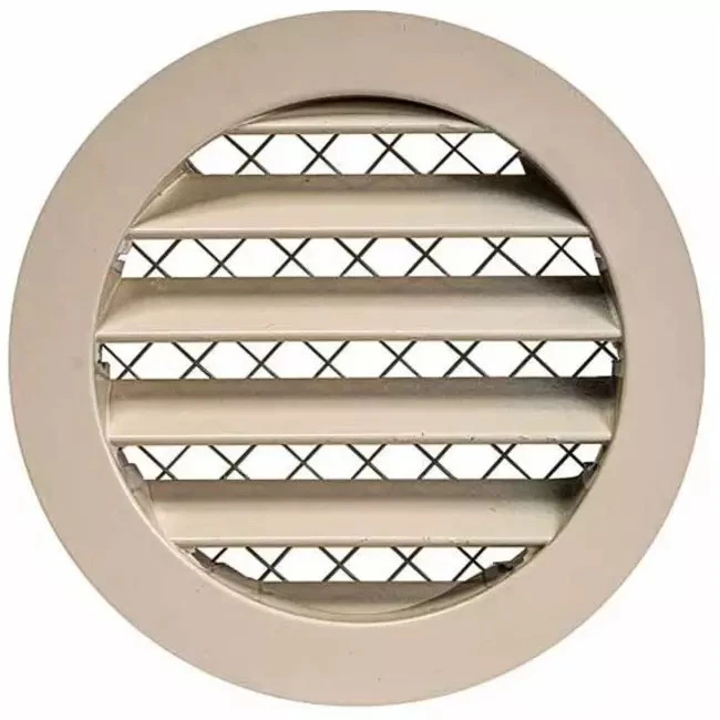 Grille aluminium Ø 100 mm beige - MRA100Y - RAL1015 - Photo 1/2