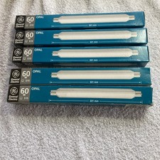 5 x General Electric 60 watt S15 Opal 221mm Double Ended Strip Light Bulbs x5