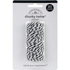 Doodlebug Monochromatic Chunky Twine 20yd Beetle Black