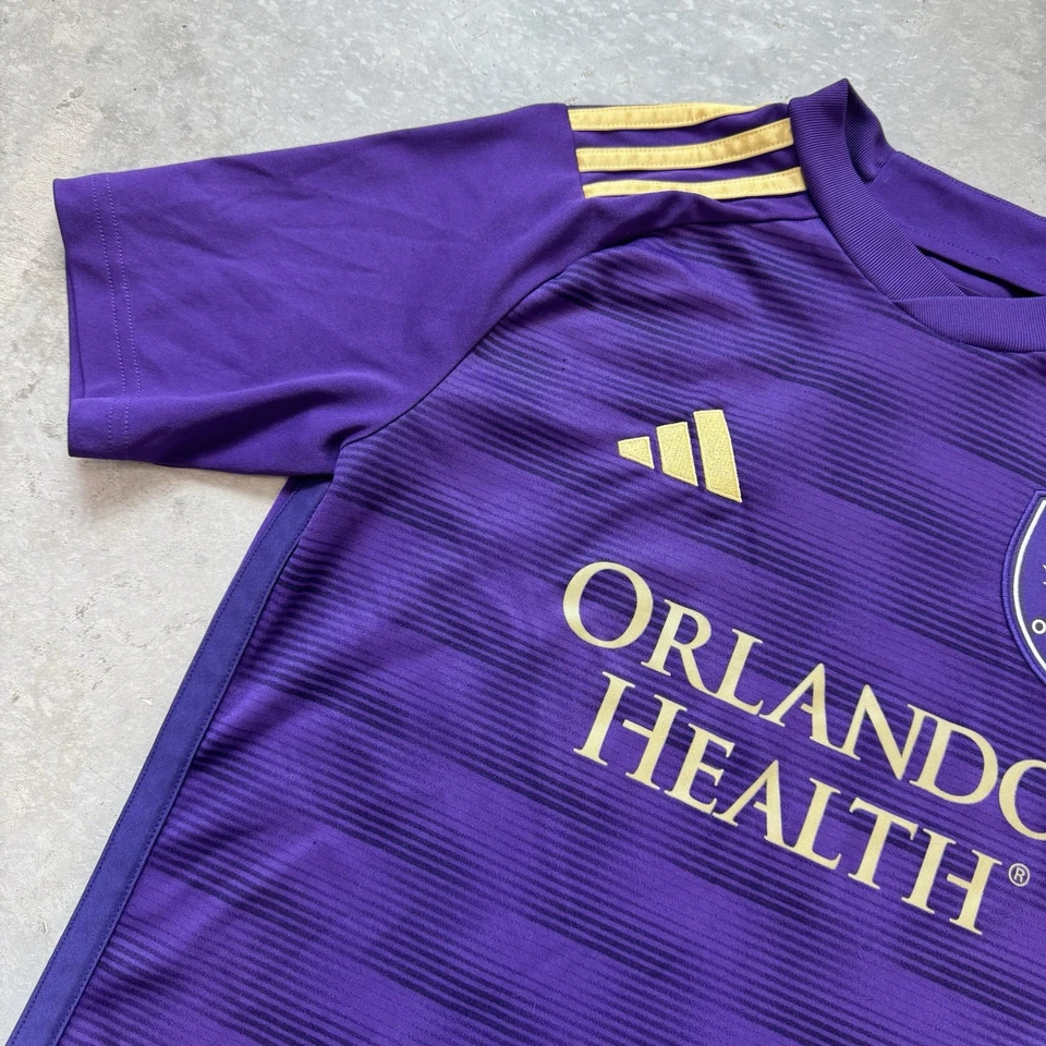 2023 Adidas MLS Orlando City Home Soccer Jersey Shirt Youth Size Large 13-14Y - Image 3 of 4