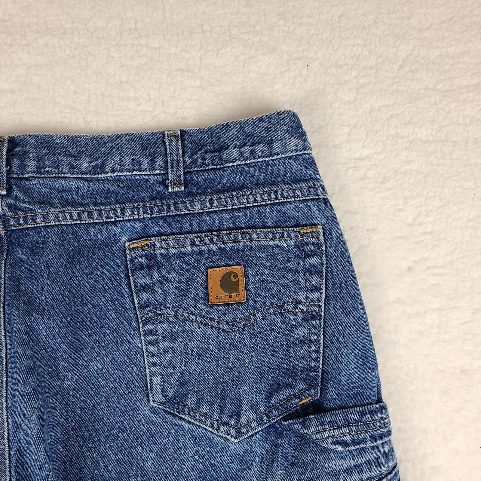 Carhartt Carpenter Jeans Mens 42x30 Blue Relaxed Fit 100% Cotton B171 DST Denim thumbnail 10