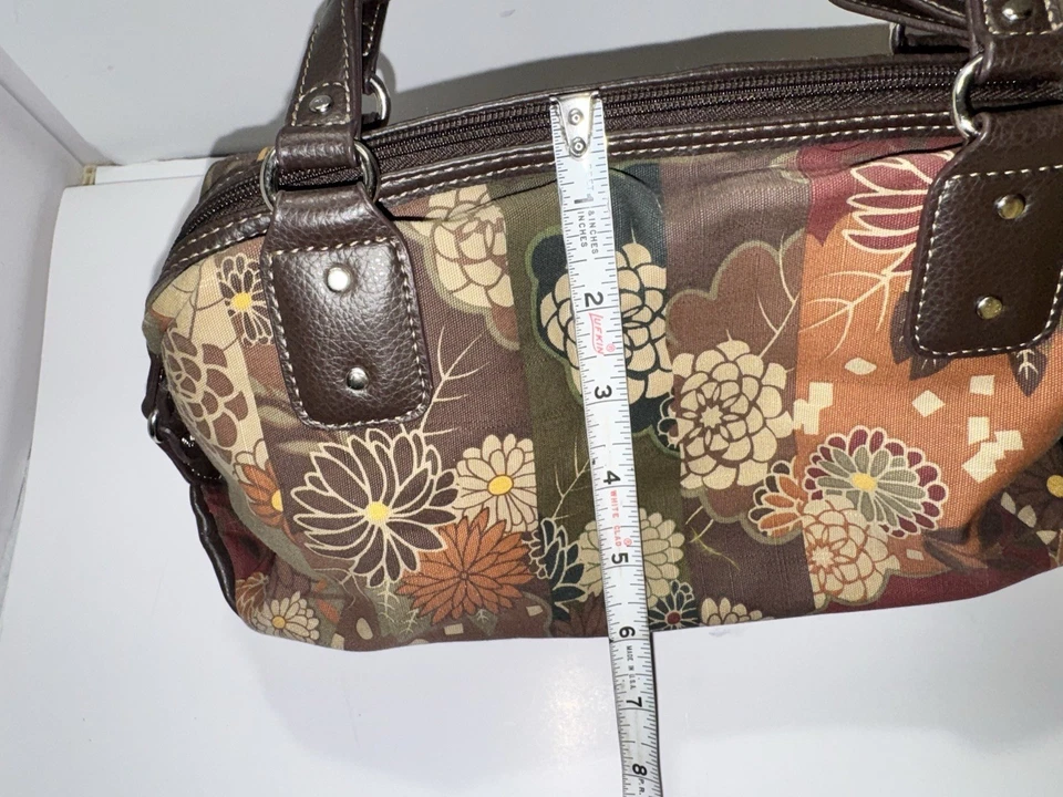 Bolso Cartera Relic By Fossil Boho Marrón Tela Cachemira De Colección Foto 3 de 4