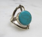 Mexico HOB Turquoise & Jasper Sterling Silver Reversible Ring ~ 7.8g ~ 5-E390 — photo 1