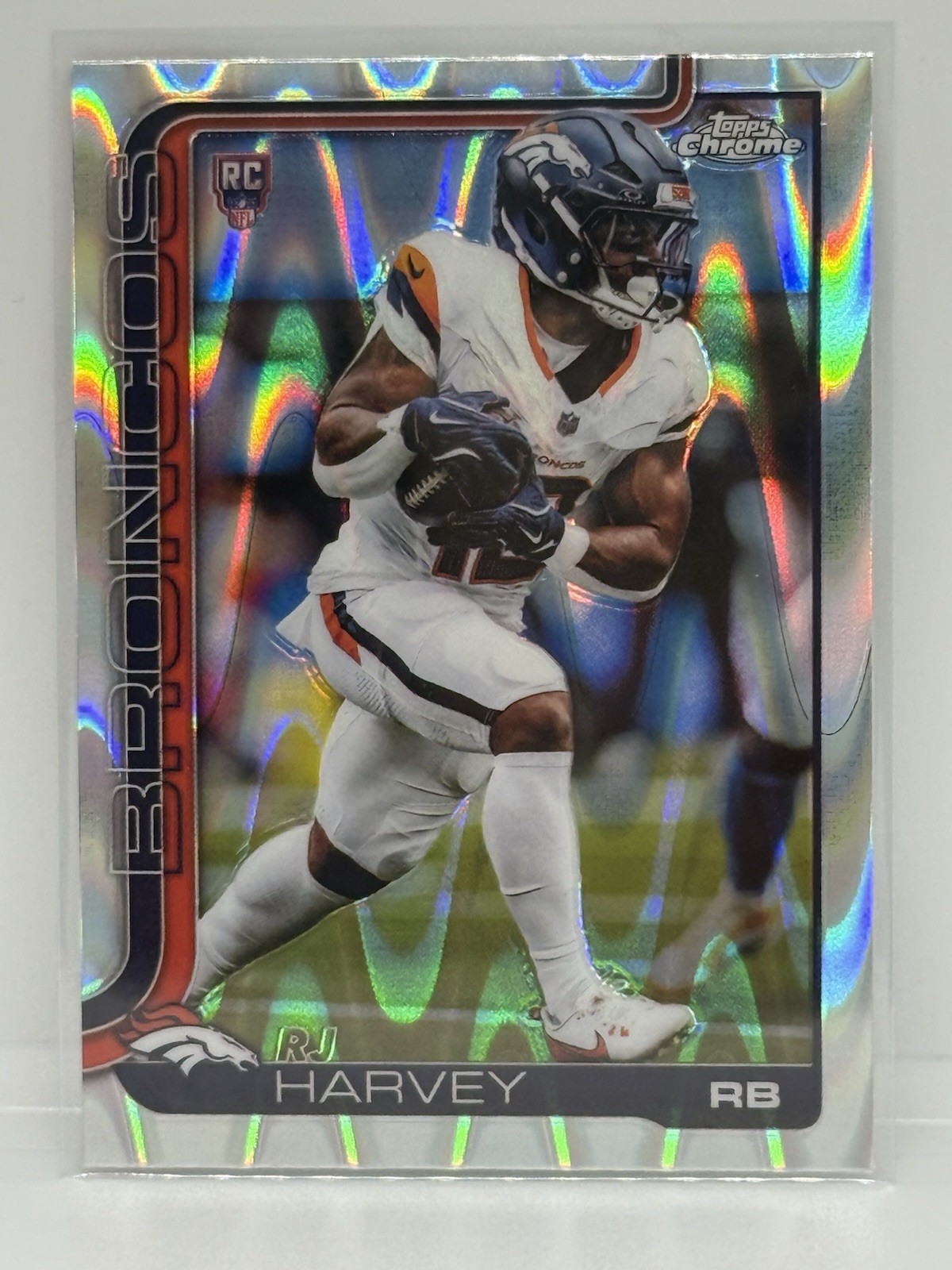 2025 Topps Chrome - Rookies RJ Harvey #330 RayWave Refractor (RC)