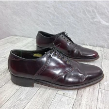 Florsheim Royal Imperia Shoes Men's 11 D Vtg Oxfords Dress Burgundy *