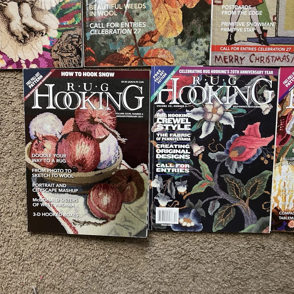 Lot of 7 Rug Hooking Magazines Assorted Years w/ Intact Patterns - Image 4 of 4