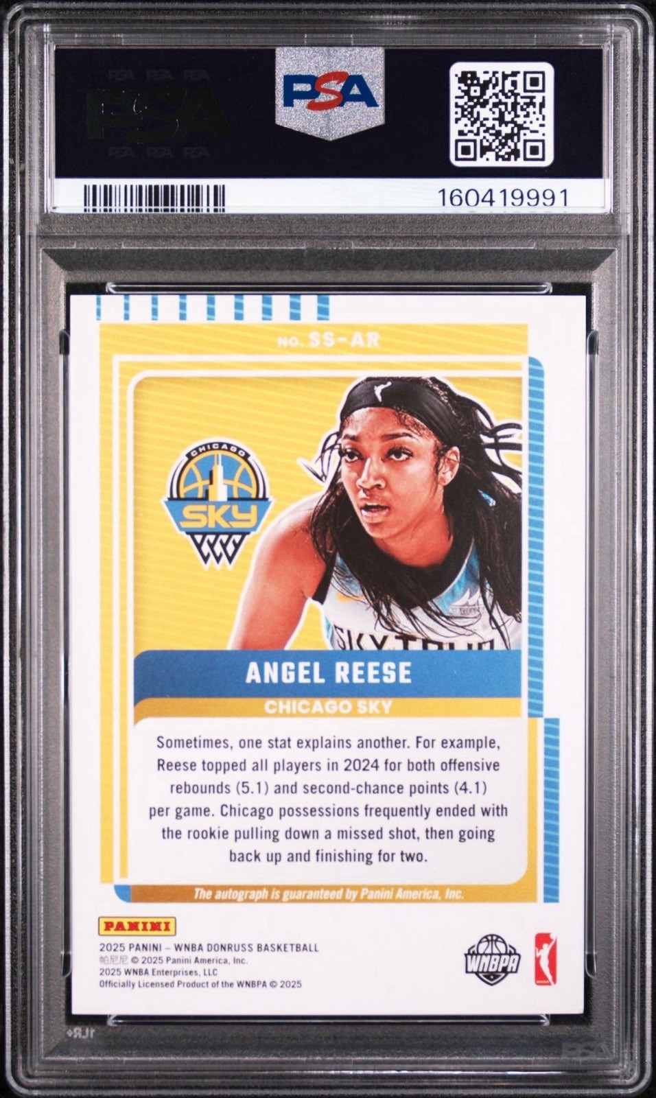 Angel Reese 2025 Panini Donruss Wnba Signature Series-Holo Frame /49 - PSA 9 view 2