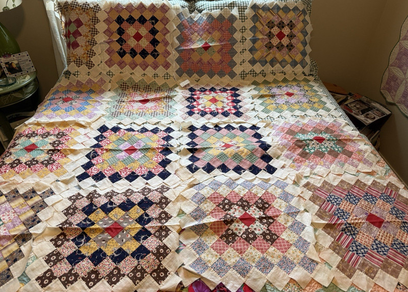 16 Vintage Antique Trip Around The World Boston Commons Quilt Blocks 15" Sq