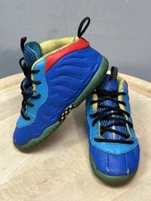 Nike Little Posite One Blue Multi PS Toddler Infant Size 10C