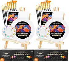 Shuttle Art 58 Pack Acrylic Paint Set, Painting Kit with 58 Pack, 15×2 Colors 