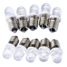 GutReise 10pcs E10 Screw DC12V Warm White 10 Count (Pack of 1), 