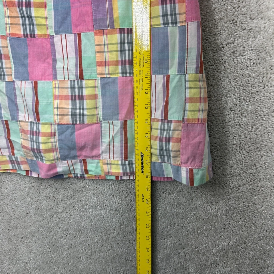 Shorts Cape Madras Feminino Tamanho 14 Rosa Xadrez Frente Plana Linha A Por Baixo - Imagem 4 de 4