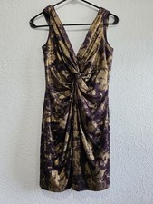 Maggy London Size 4 Gold  Brown Sleeveless Dress