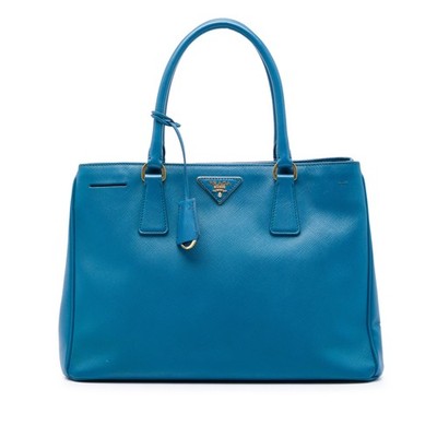 Prada Medium Saffiano Lux Galleria Satchel Pre-Loved Türkis