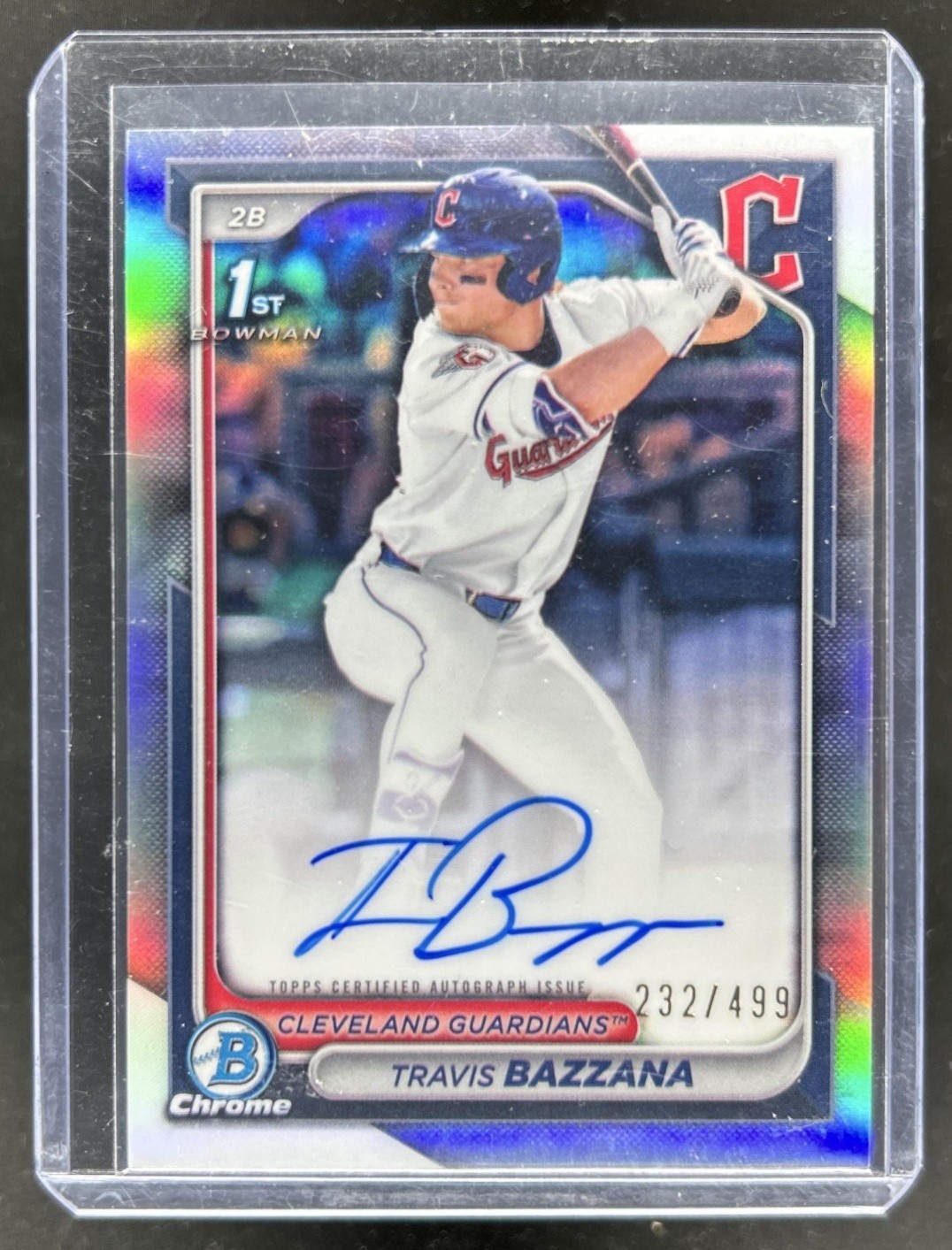 2024 Bowman Draft Travis Bazzana Chrome Auto Refractor 1st #/499 Guardians