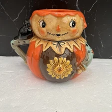 Johanna Parker Halloween Scarecrow Female Pumpkin Peeps Mug - New