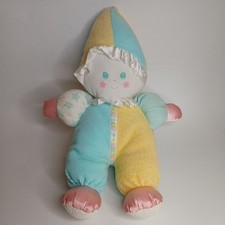 VTG 1991 Playskool Clown Plush Baby Terry Cloth Sweet Beginnings Pastel 11" READ