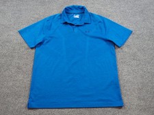 Under Armour Shirt Mens XL Blue Polo Short Sleeve Loose Fit Heat Gear