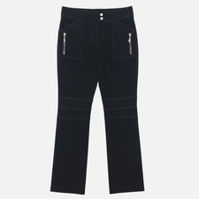 Elie Tahari Carolina Pants Black Zip Pocket Stretch Size 2 Women Suede Look