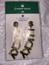 St. Patrick's Lucky Stud Earrings Green 1 Pair
