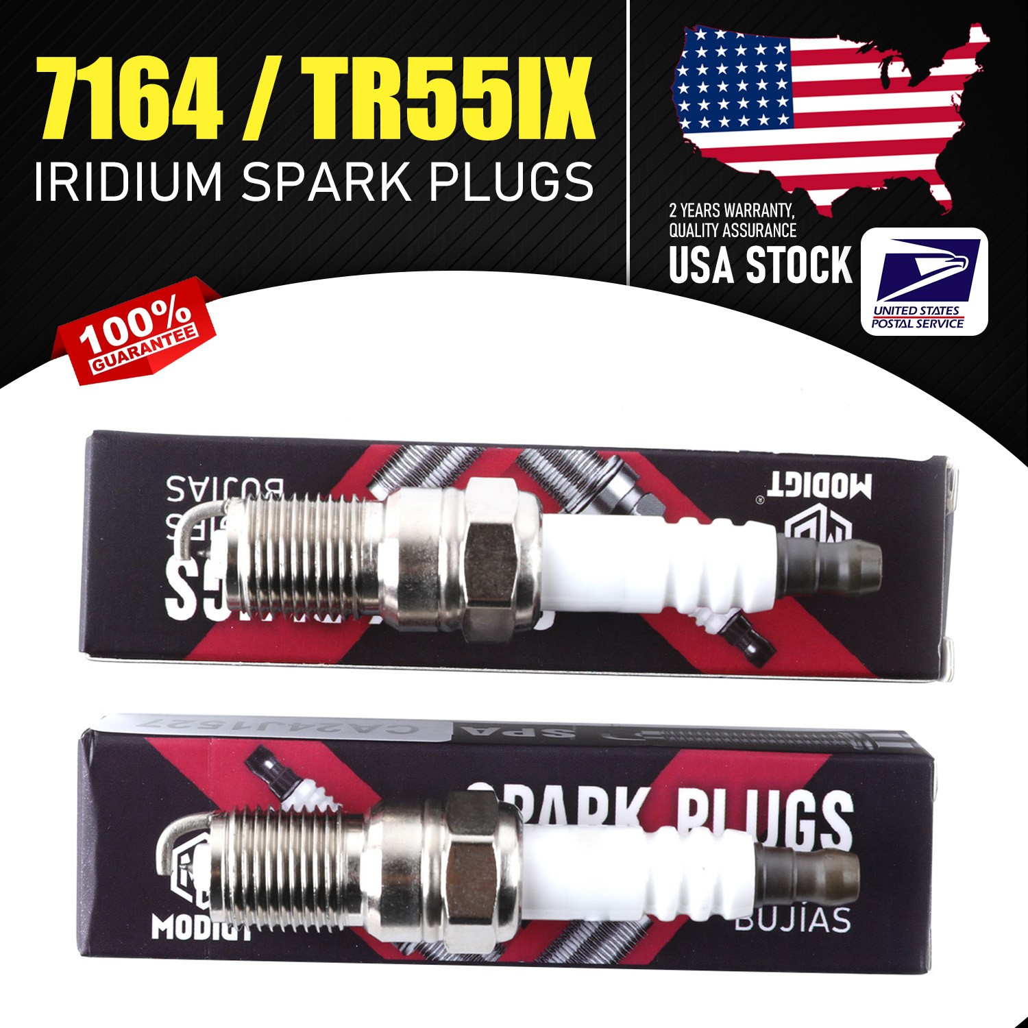 OEM Quality 6Pcs Fit NGK 7164 / TR55IX Standard Iridium IX Spark Plugs, US Stock