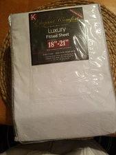 ELEGANT COMFORT LUXURY FITTED SHEET, FITS MATTRESS 18 - 21" - WHITE