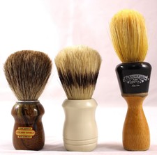 Vintage Shaving Brushes Lot of 3 Badger Pure Bristle Barbershop Cutlery World
