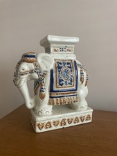 Vintage Ceramic Elephant Plant Stand Boho Retro
