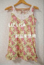 LIZ LISA Floral Pattern Camisole Dress F Rayon Lace Ruffle Japan