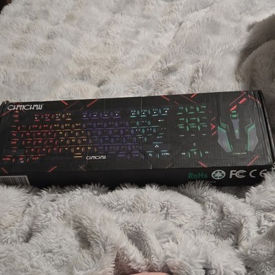 CHONCHOW MS802 Wired Mechanical Backlit Keyboard & Mouse Combo 4200 DPI Black