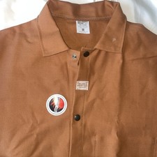 Stanco Welders Wear Men's Cotton Flame Resistant Long Sleeve Jacket Medium Brown