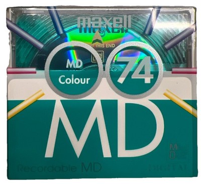 MAXELL MD 74 GREEN Crystal Clear   Recordable Mini Disc / 74 MIN NEW, OVP, Disk