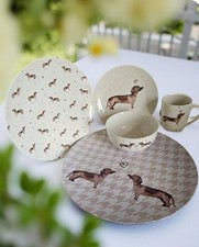 Dackel Geschirr 4 Varianten Teller Tasse Scha...