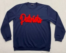  I Love Vango Patriots Chenille Sweatshirt Adult XL Blue Polyester B21