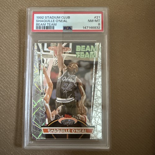 1992 STADIUM CLUB BEAM TEAM  #21 SHAQUILLE O'NEAL PSA 8