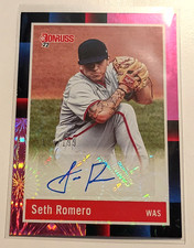 2022 Donruss Retro '88 Signatures Pink Fireworks #79 Seth Romero 128/199