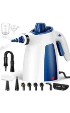 Limpiador de vapor de mano de gran capacidad con 12 accesorios y bloqueo de segu