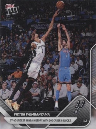 2025-26 Topps NOW #219-SP Victor Wembanyama Spurs Game Winner SP 