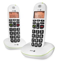 Doro PhoneEasy 100W DECT Cordless Phone with Amplified Sound and Big Twin Set 