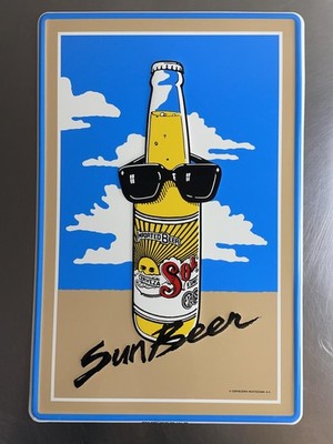 Vintage 1986 Sol SunBeer Embossed Sign Multi Color Beer Bottle Sunglasses Bar