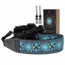 Camera Strap - 2" Full Grain Leather Ends Camera Straps for Photographers, Vi...