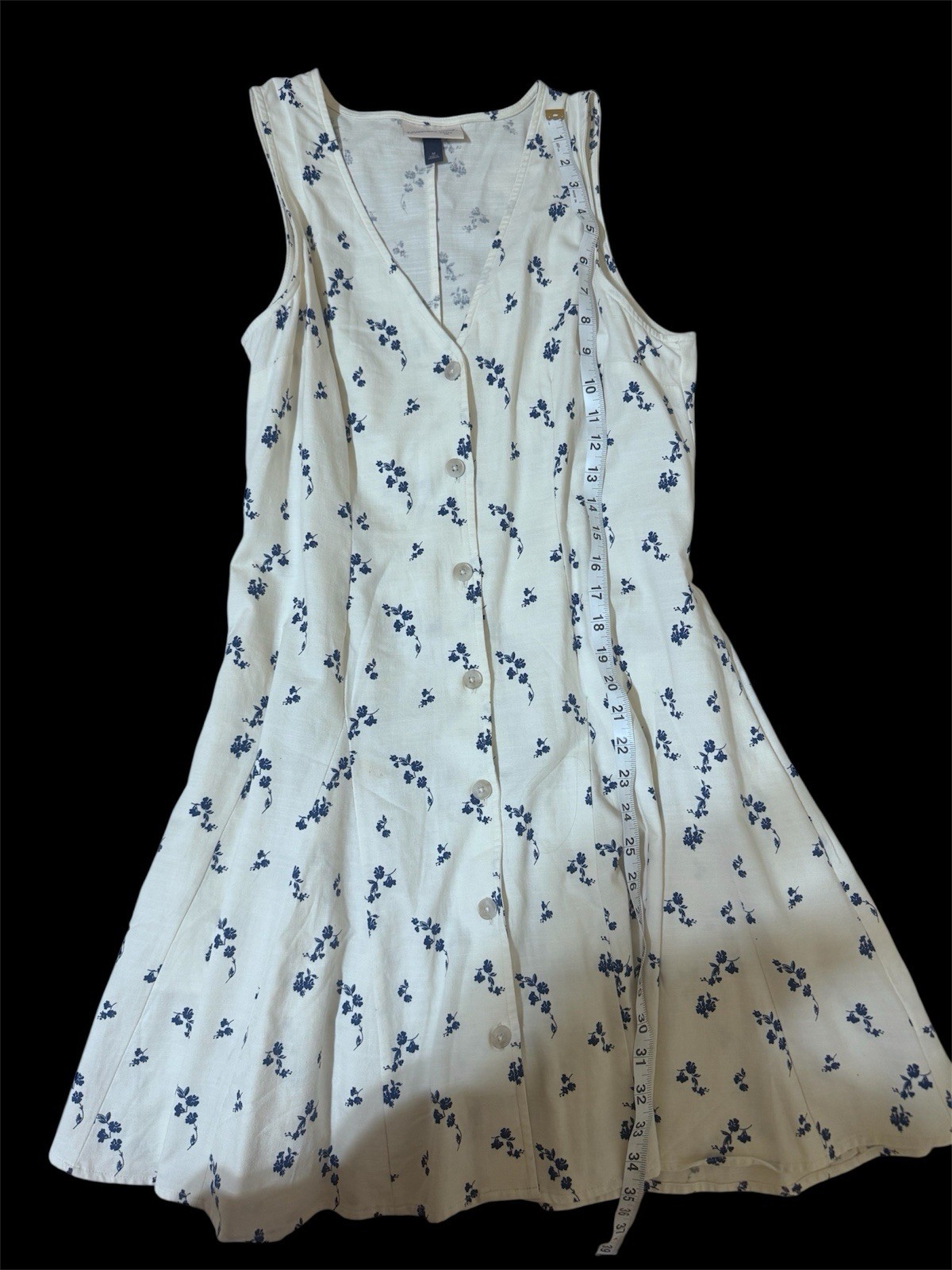 Universal Thread white/blue floral button-up dres… - image 3