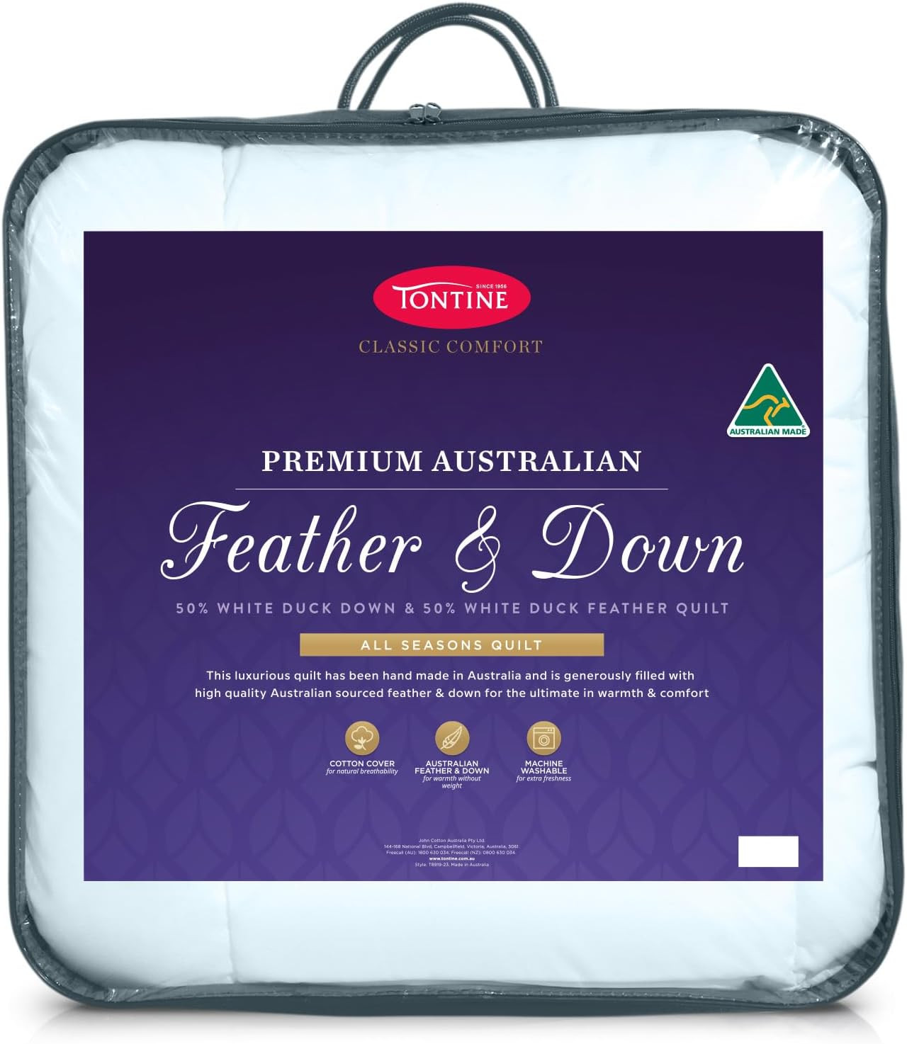 50/50 Australian Feather and down Quilt Doona – All Seasons Comfort – Breathable