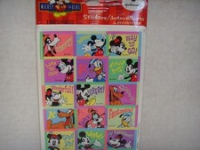 Vintage Hallmark Disney Mickey Minnie Mouse  Friends Stickers SEALED 8 Sheets