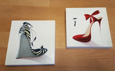 Bilder Inna Panasenko, 2 St. High Heels, Coolness & Obsession, Holz, 14x14cm
