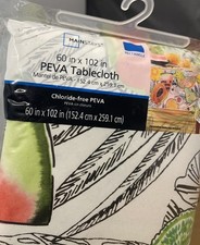 NEW Mainstays PEVA Tablecloth Fruit Rectangle 60"x 102" Summer