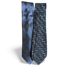 Lot of 2 Geoffrey Beene Men's Silk Ties Geometric Patterns