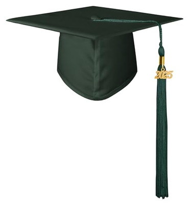  Matte Graduation Cap with 2025 Tassel for High School & Bachelor 