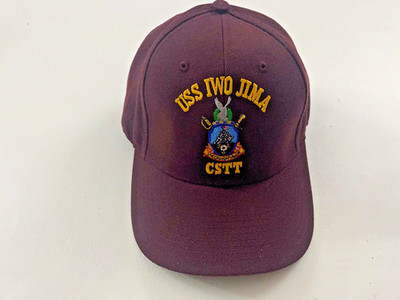 The Corps USS Iwo Jima LHD 7 CSTT Logo Dark Red Baseball Cap Hat One Size