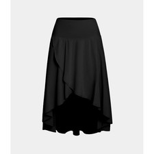 Halara Breezeful High Waisted Asymmetric Ruffle High Low Skirt Black M Resort